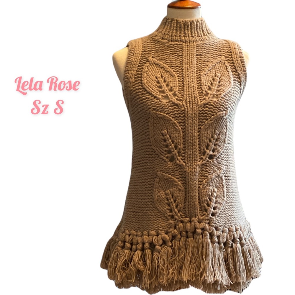 LELA ROSE knitwear turtle neck short sleeve Sz S